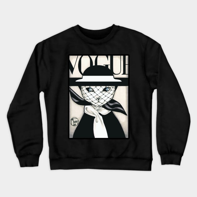 Cat Fashion Model - Retro - 1950s Crewneck Sweatshirt by Nat Ewert Art